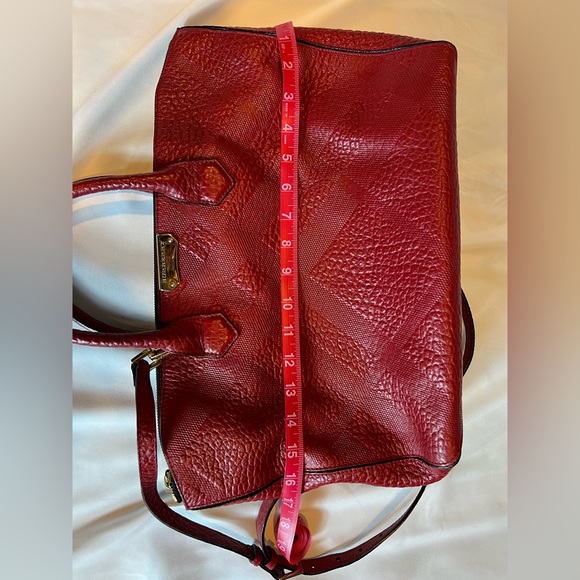 Burberry Medium Red Leather Dewsbury Tote - Picture 14 of 15